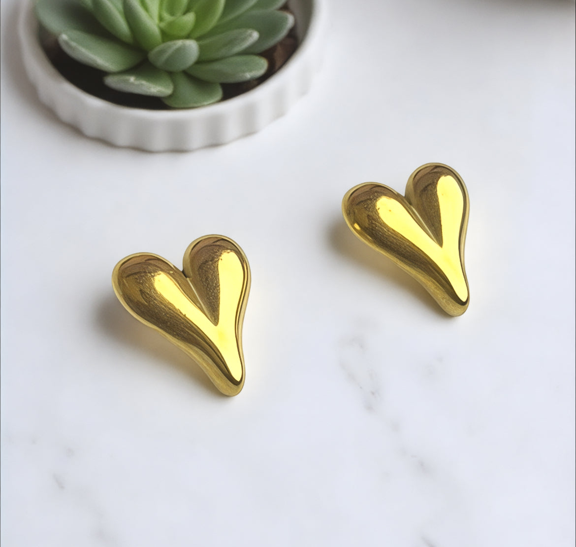 Golden Heartbeat Earrings