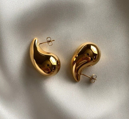 Golden Teardrop Elegance Earrings