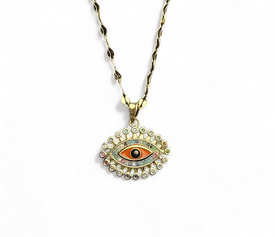 Radiant Devil Eye Charm Necklace – A Timeless Guardian of Style