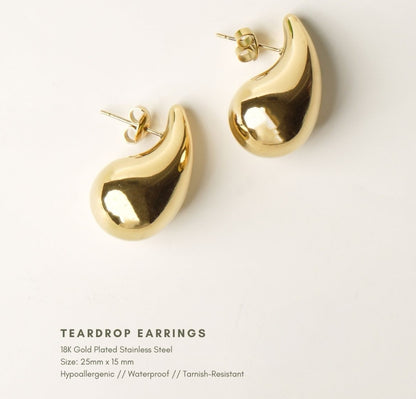 Golden Teardrop Elegance Earrings