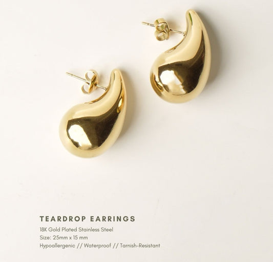 Golden Teardrop Elegance Earrings