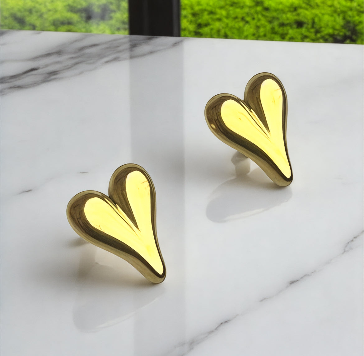 Golden Heartbeat Earrings