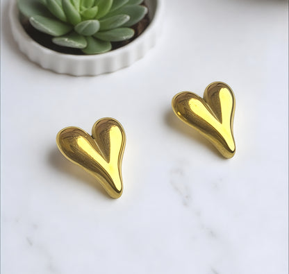 Golden Heartbeat Earrings