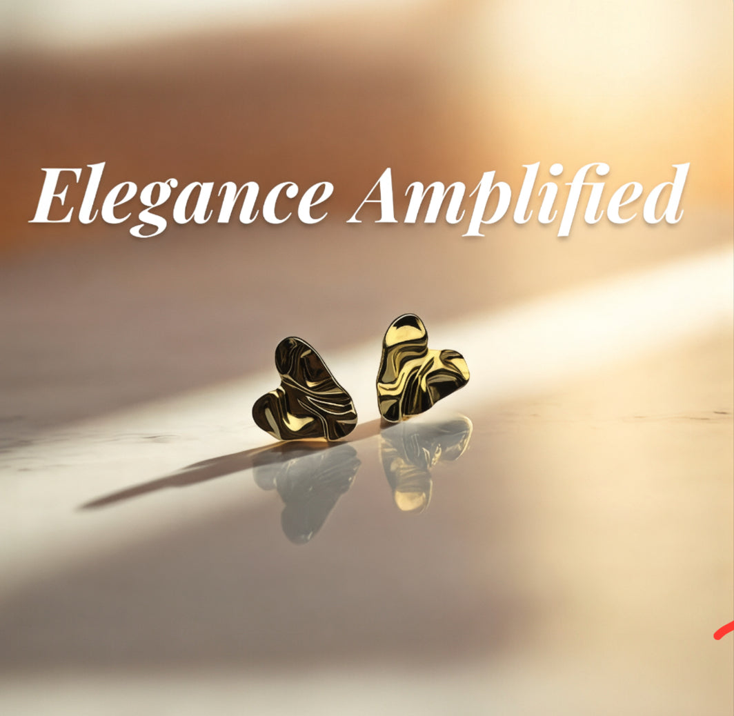 Zenvy Radiant Ripple Heart Shaped Earrings