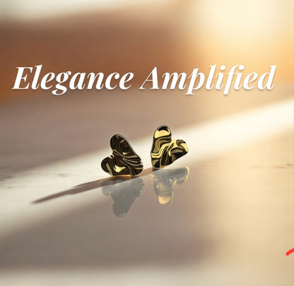 Zenvy Radiant Ripple Heart Shaped Earrings