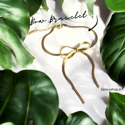 Zenvy Bow Elegance Combo: Bow Earning, Bow Bracelet And Bow Necklace Combo
